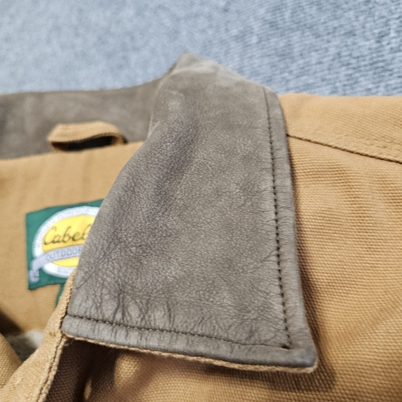 Vintage 90s Cabelas Sherpa Lined Vest Size XL Canvas Duck Canvas NUBUCK Trim WOW - Picture 3 of 14